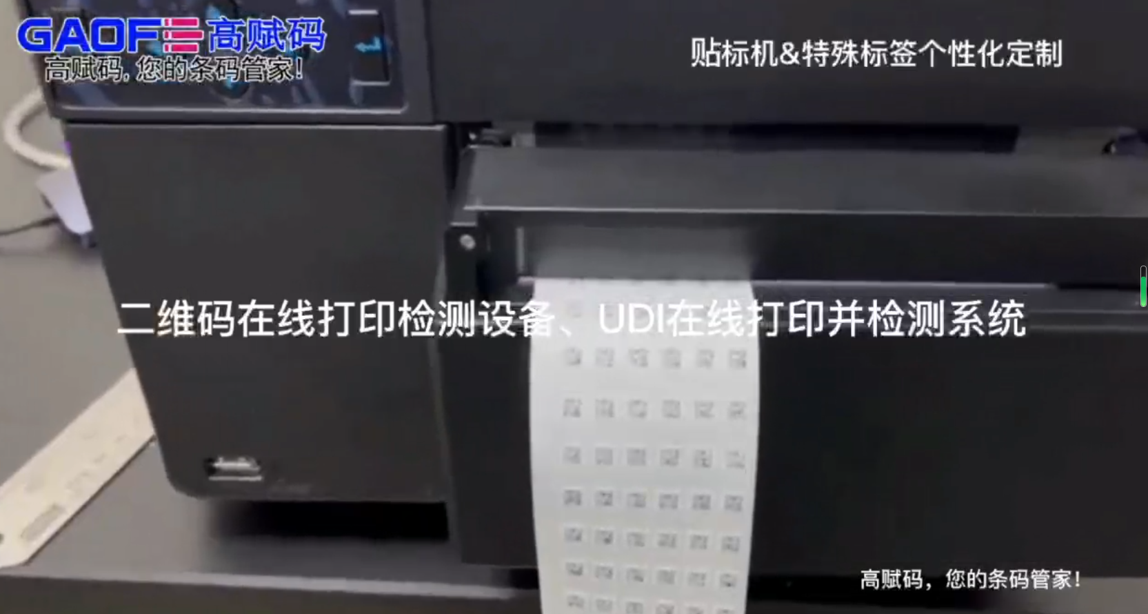 高賦碼二維碼在線打印檢測(cè)設(shè)備、UDI在線打印并檢測(cè)系統(tǒng)